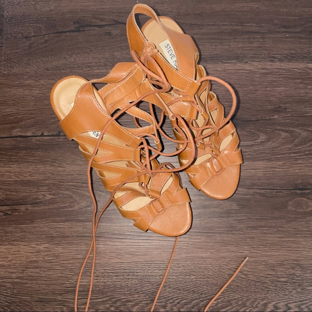 Steve Madden Platform Ankle Tie Wedges - Picture 3 of 4